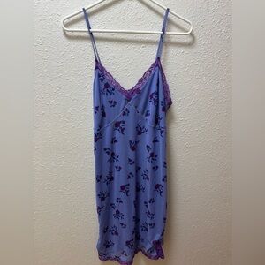 wild fable Lavender Floral Slip with Purple Lace Trim